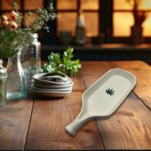 Luxury Appetizer Tray (Off White with Leaf Pattern)