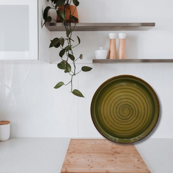 Gourmet Ceramic Pizza Plate (Swirl Pattern)