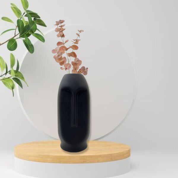 Premium Vases|Captivating face vase|8"|Black