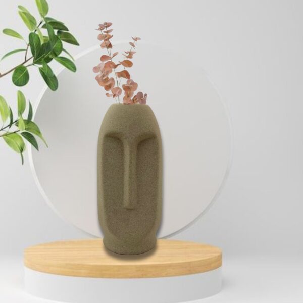 Premium Vases|Captivating face vase|8"|Beige