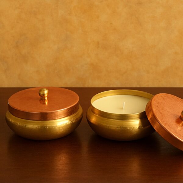 The Heritage Glow Candle – Oudh | Premium Metal Candle